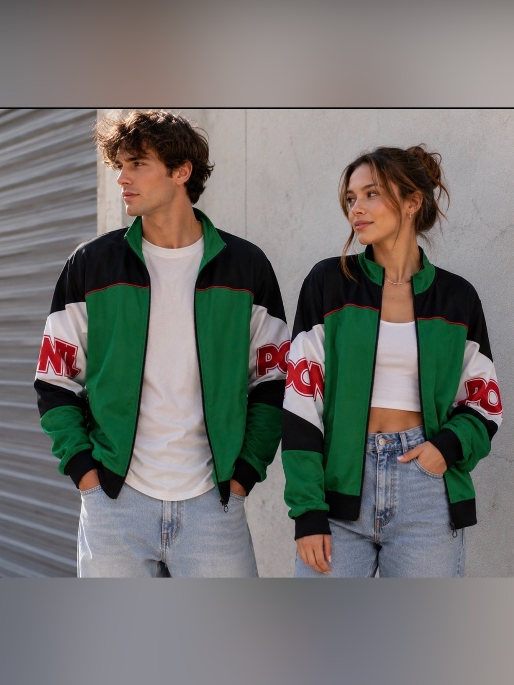 Green and Black Men’s Women's Unisex Vintage Style‎ Jacket